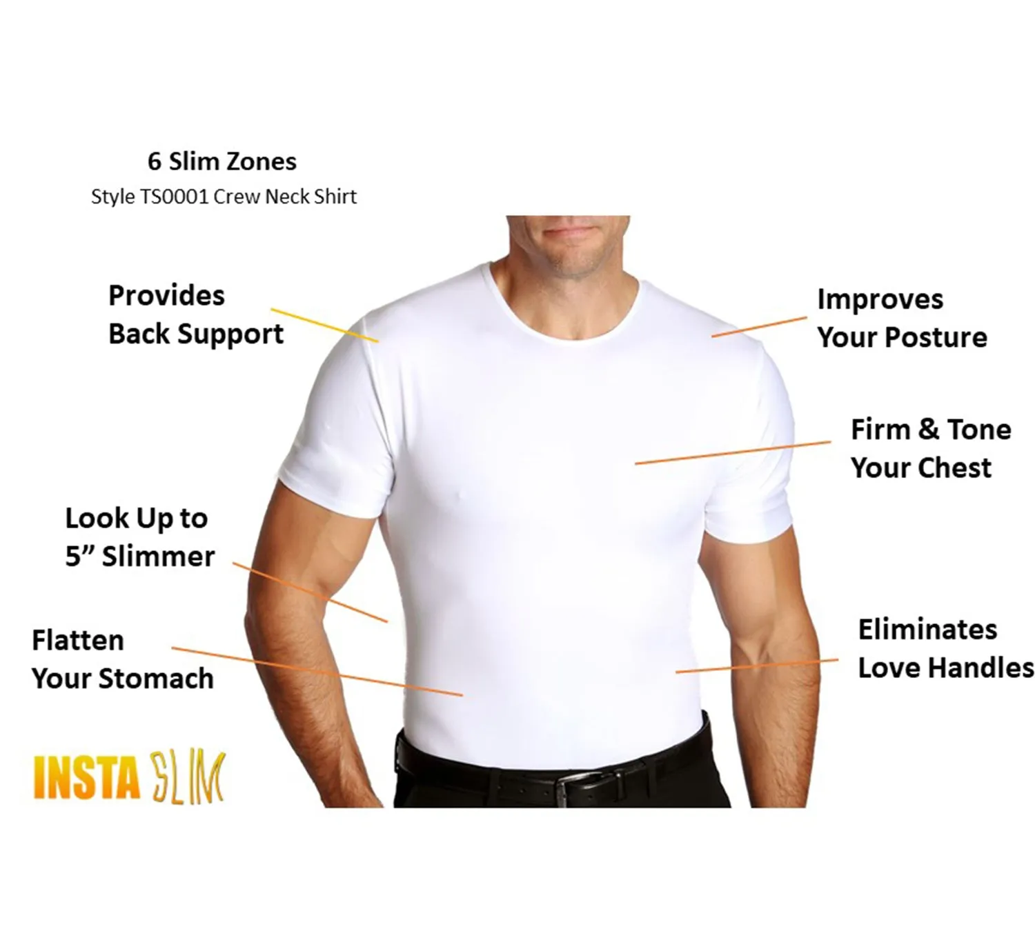 Insta Slim Big & Tall Compression Crew Neck Shirt TS0001BT