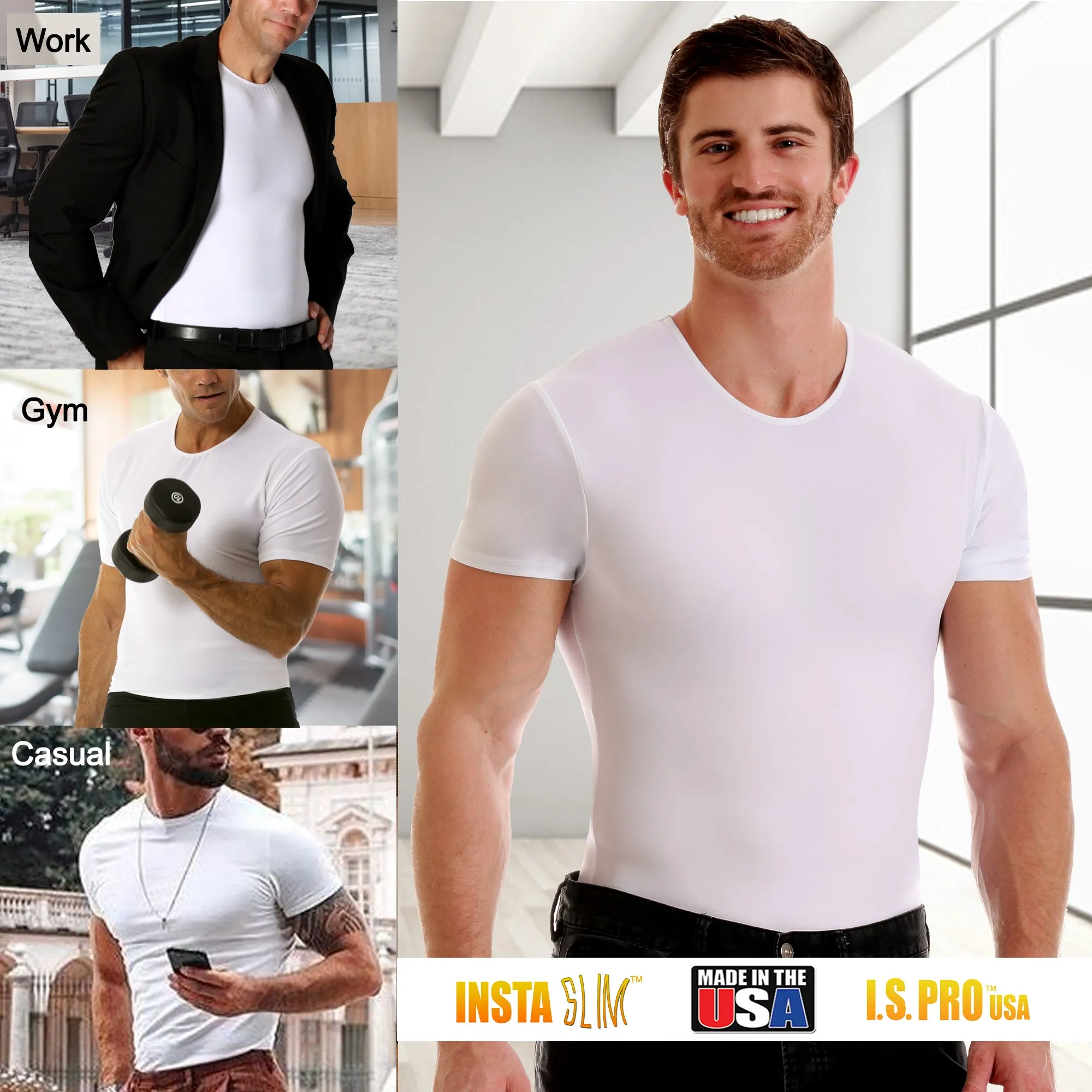 Insta Slim Big & Tall Compression Crew Neck Shirt TS0001BT