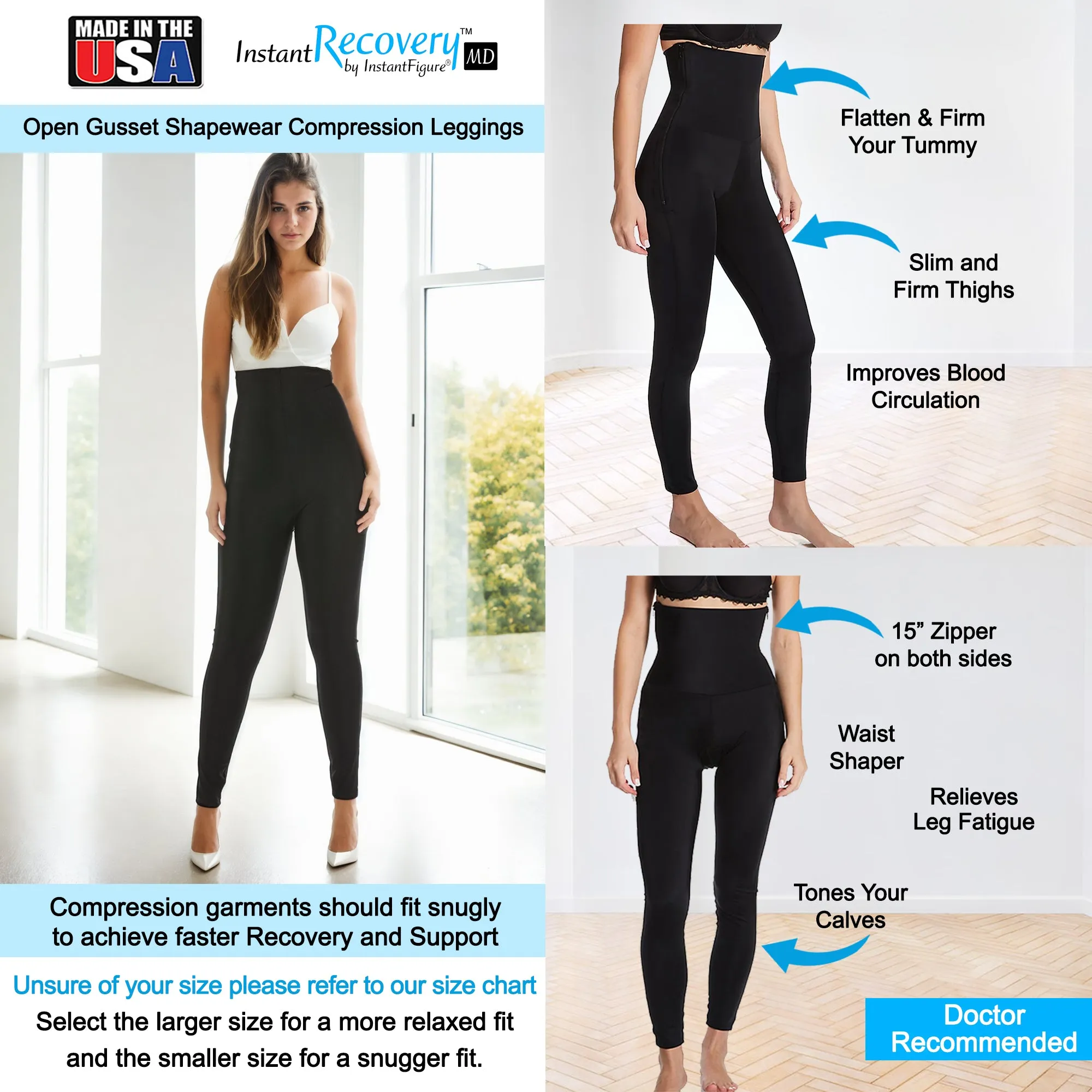 InstantRecoveryMD Hi-Waist Leggings Open Gusset Shapewear MD220