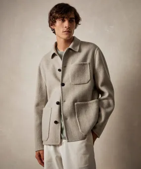 Italian Cashmere Chore Coat in Dove Grey