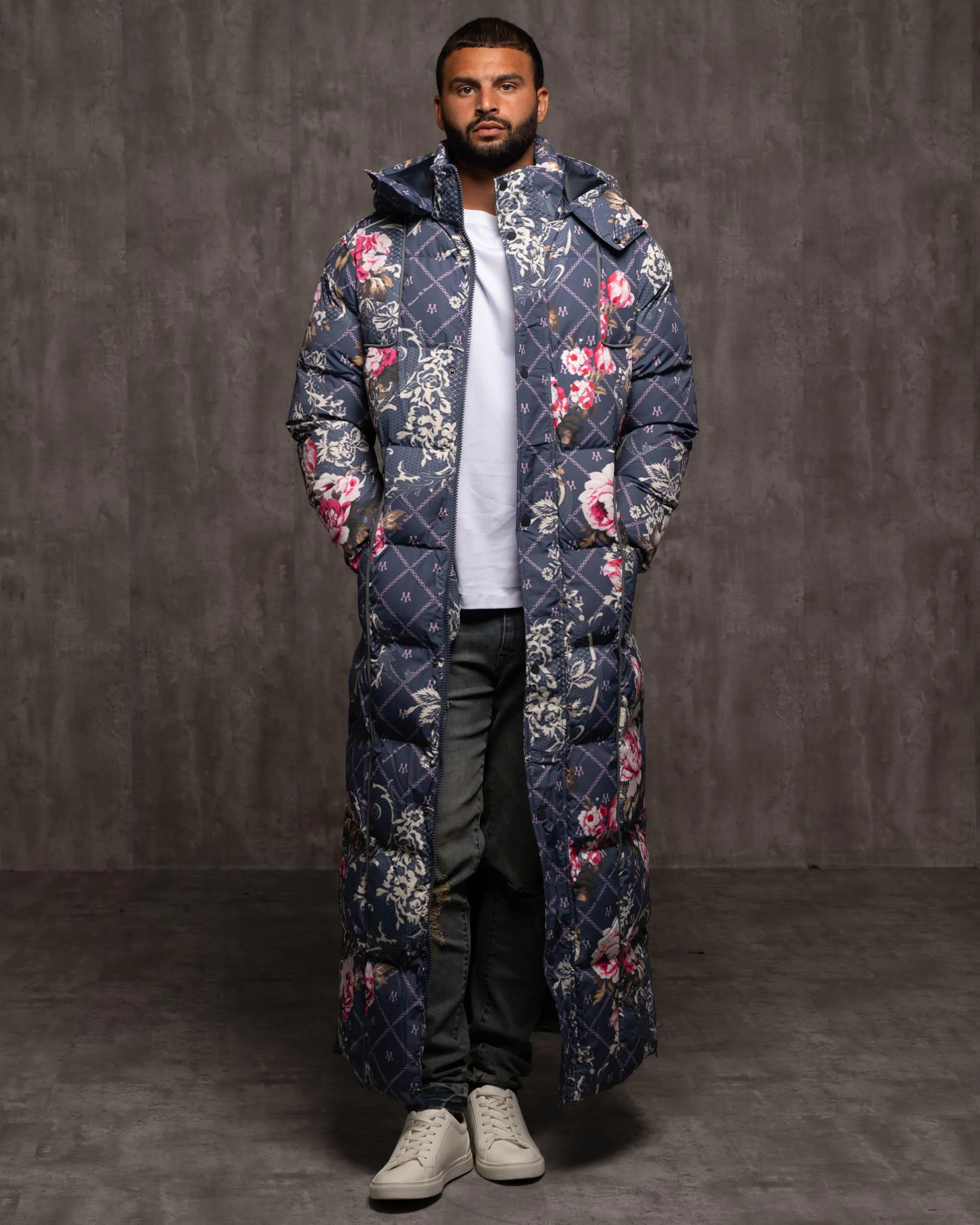 Jacquard Burr Puffer Coat