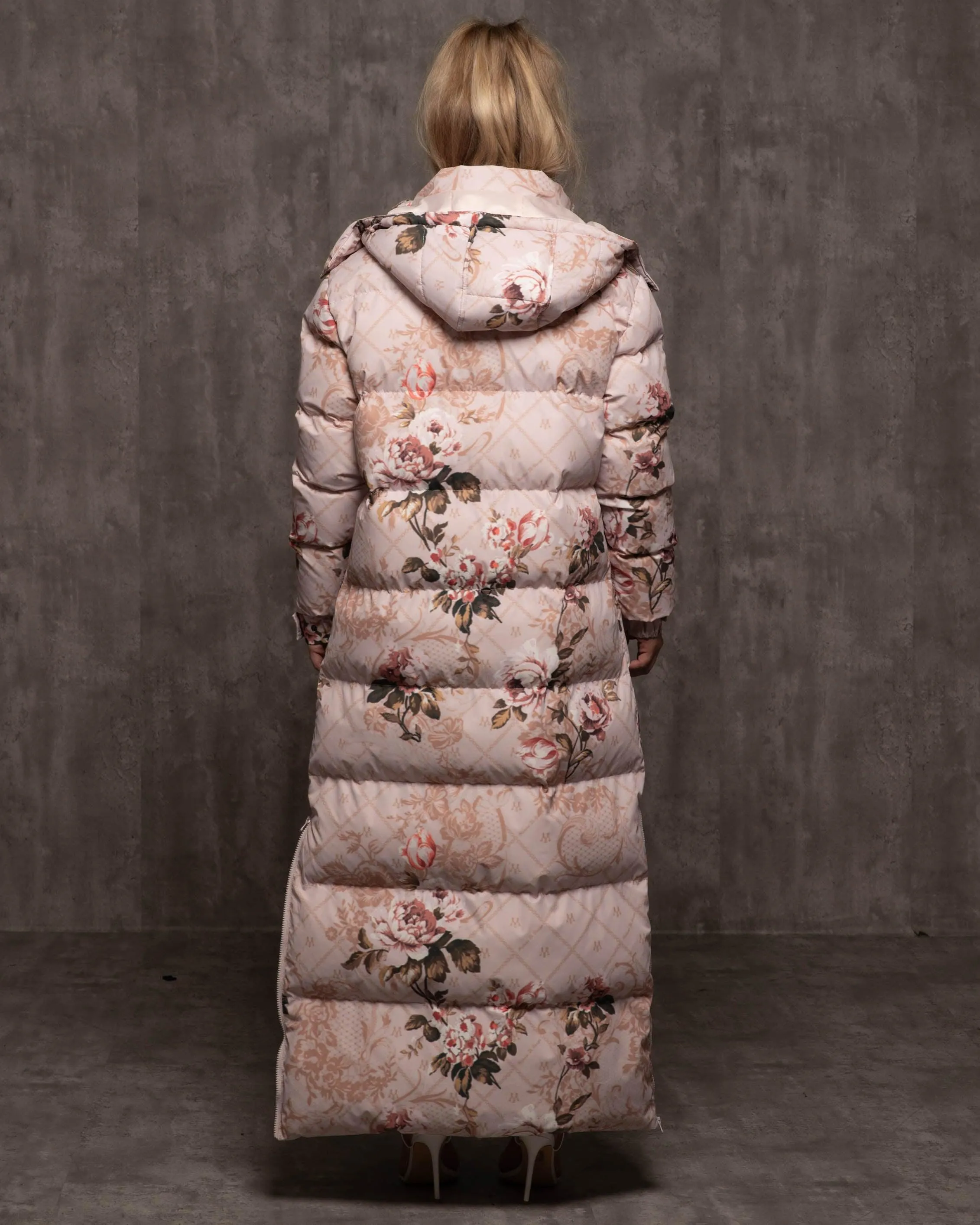 Jacquard Burr Puffer Coat