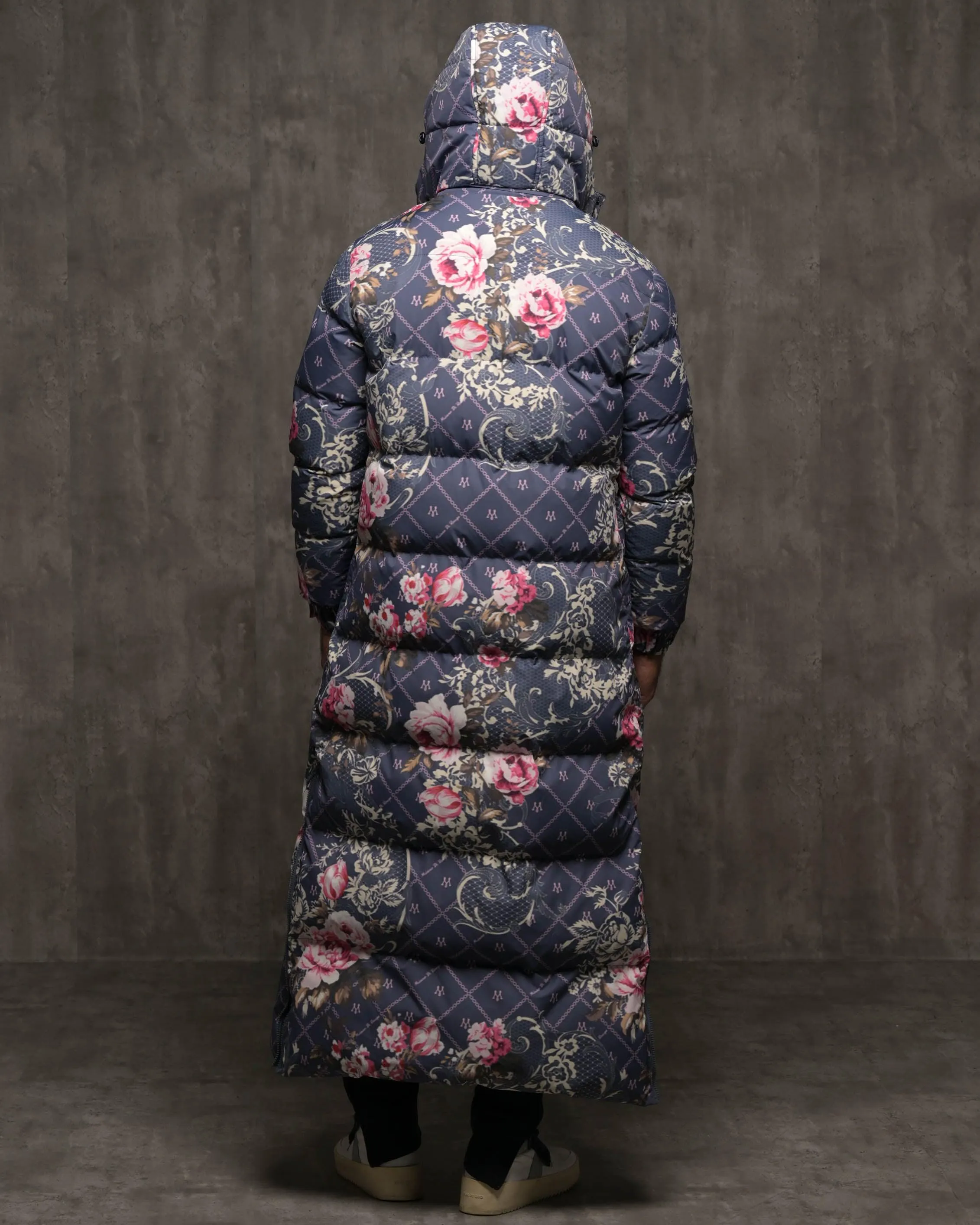 Jacquard Burr Puffer Coat