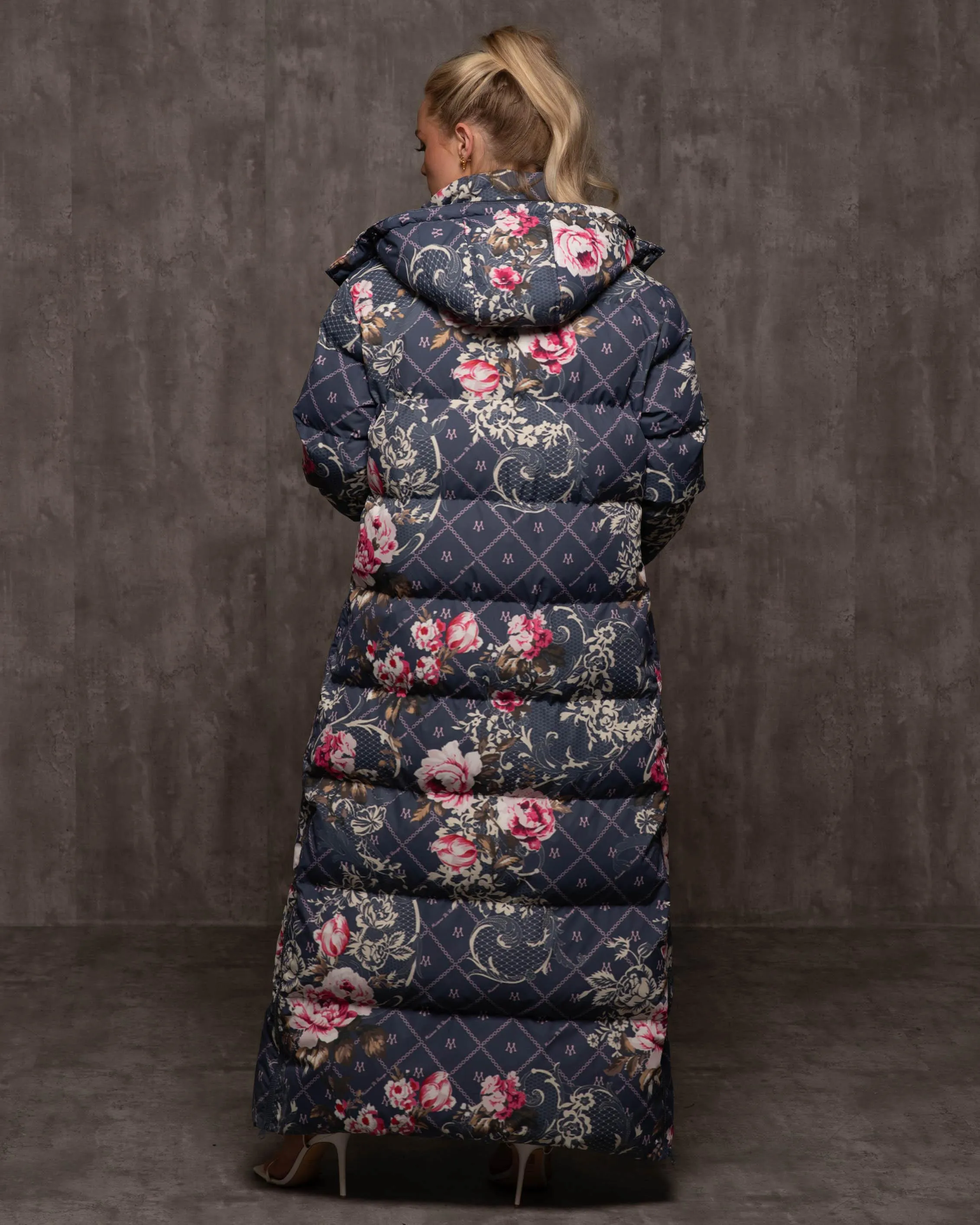 Jacquard Burr Puffer Coat