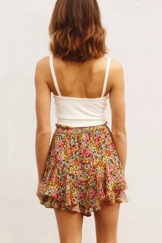 Layered Floral Skort