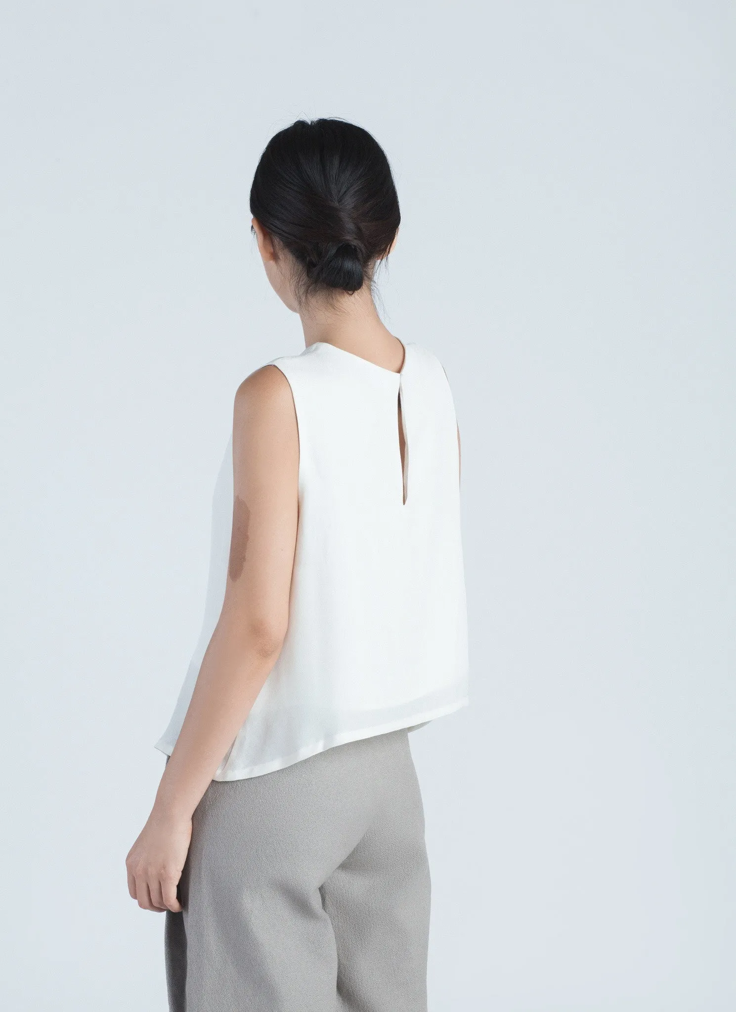 Light Grey Fin Double Side Pleated Shorts