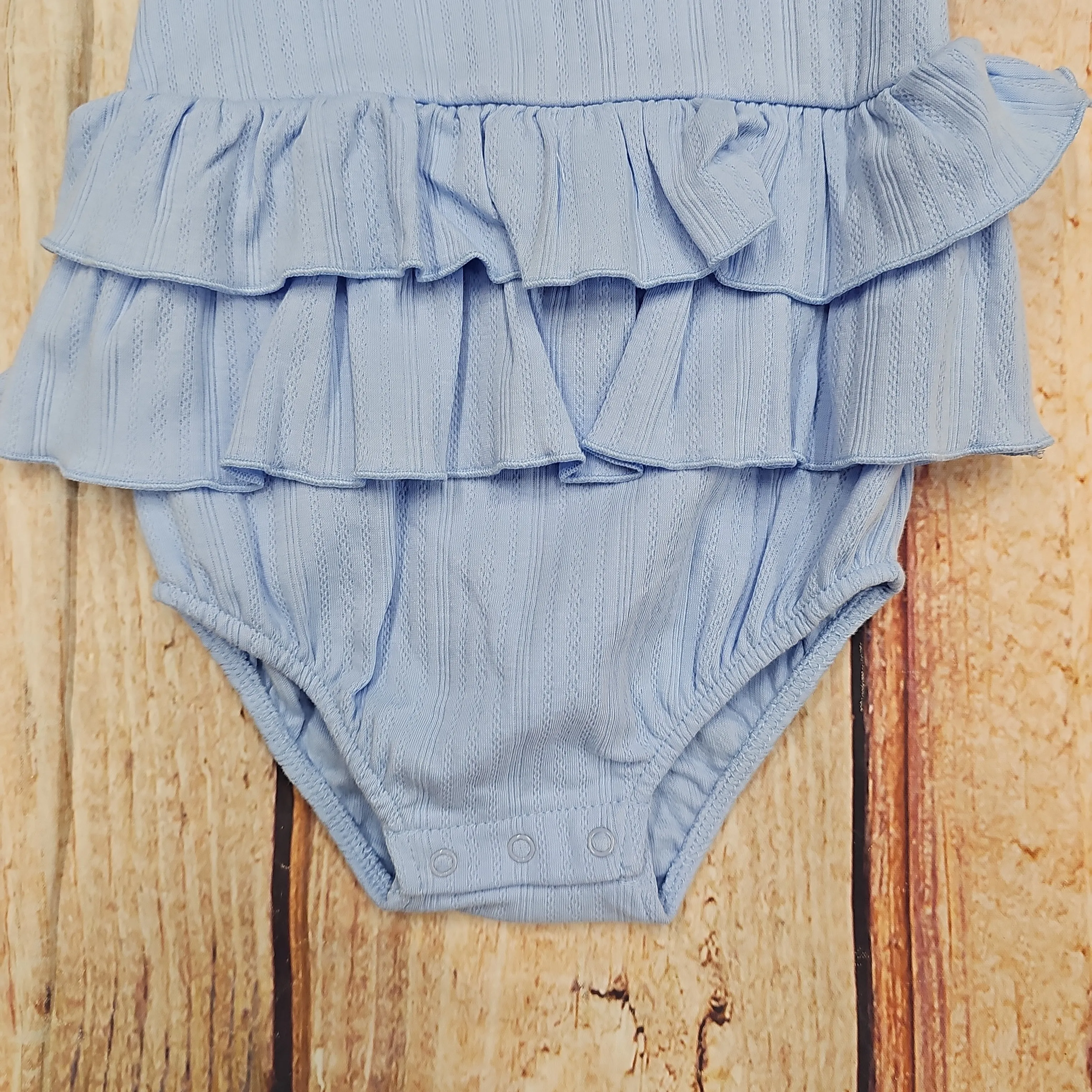 LITTLE ME  BLUE KNIT BUBBLE SET