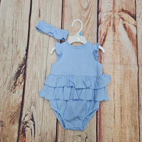 LITTLE ME  BLUE KNIT BUBBLE SET