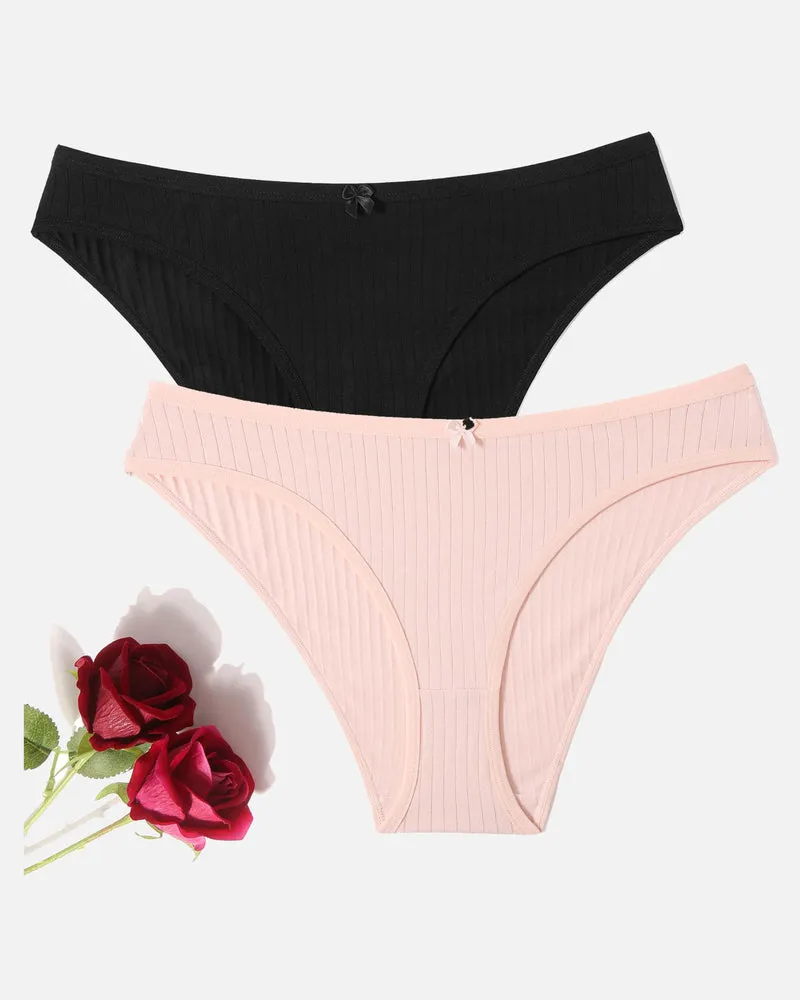 Low Rise Ribbed Hipster Breathable Soft Panties