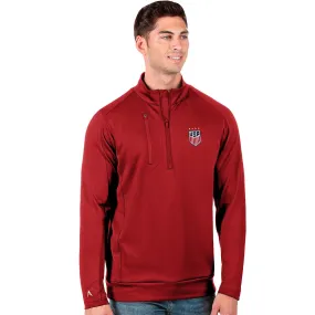 Men's Antigua USMNT Generation 1/4 Zip Red Pullover