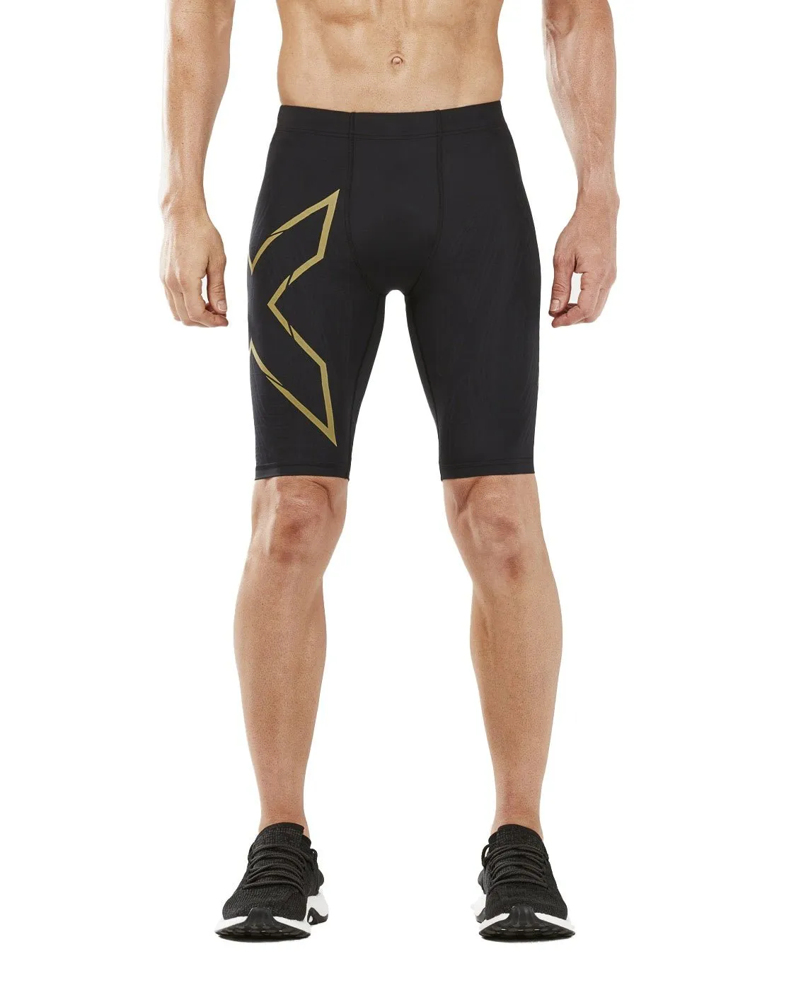 Men's Light Speed Compression Shorts - Black / Gold Reflective