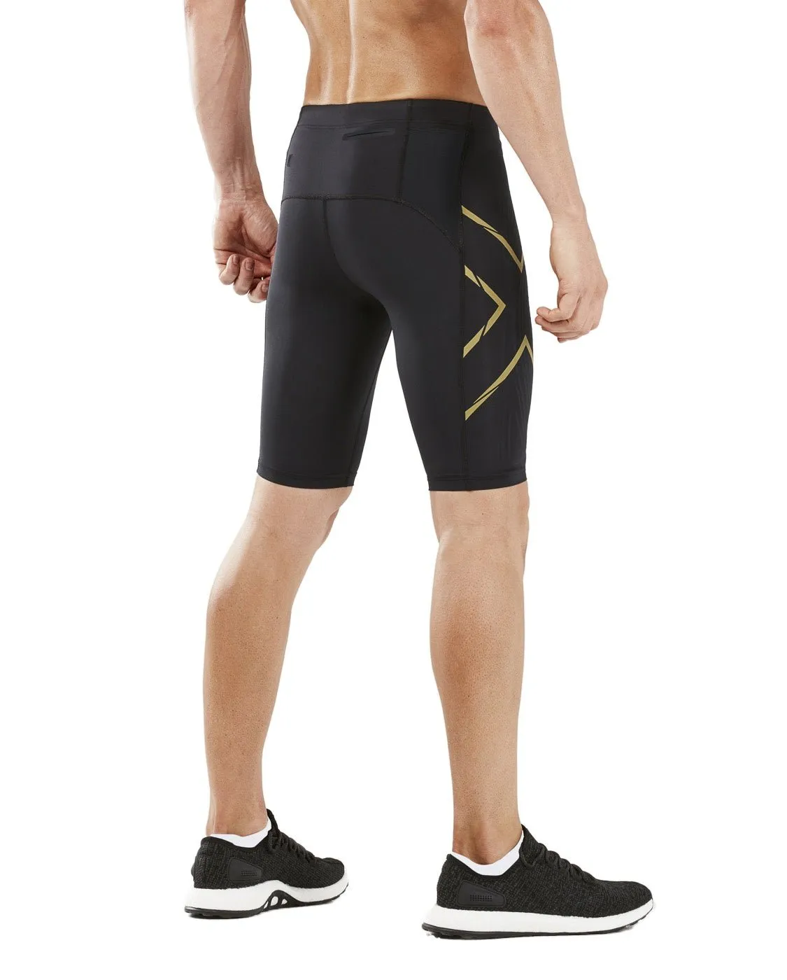 Men's Light Speed Compression Shorts - Black / Gold Reflective