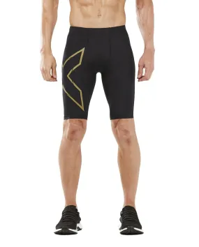 Men's Light Speed Compression Shorts - Black / Gold Reflective