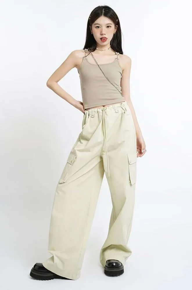 Metal Buckle Strap Ribbed Crop Top