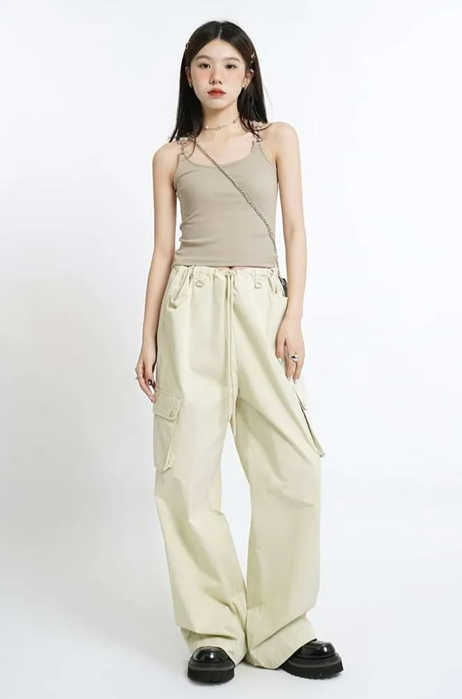 Metal Buckle Strap Ribbed Crop Top