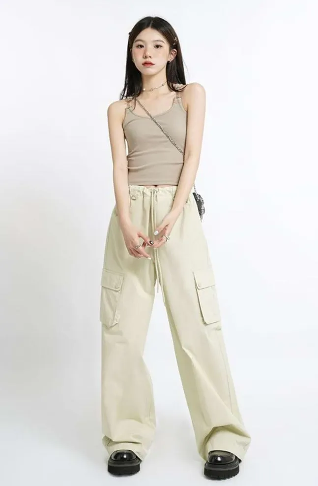 Metal Buckle Strap Ribbed Crop Top