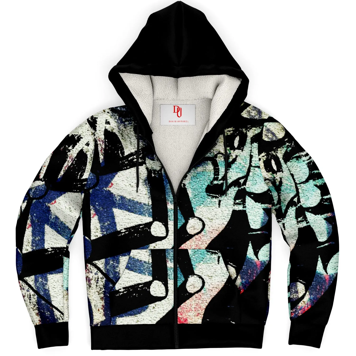 Microfleece Ziphoodie - Abstract Shapes & Robot Arms