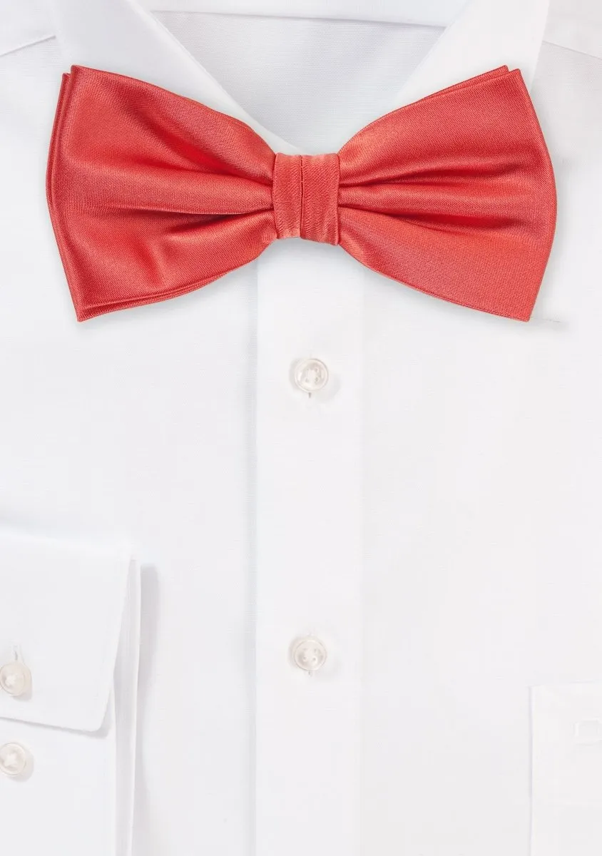 Neon Coral Solid Bowtie