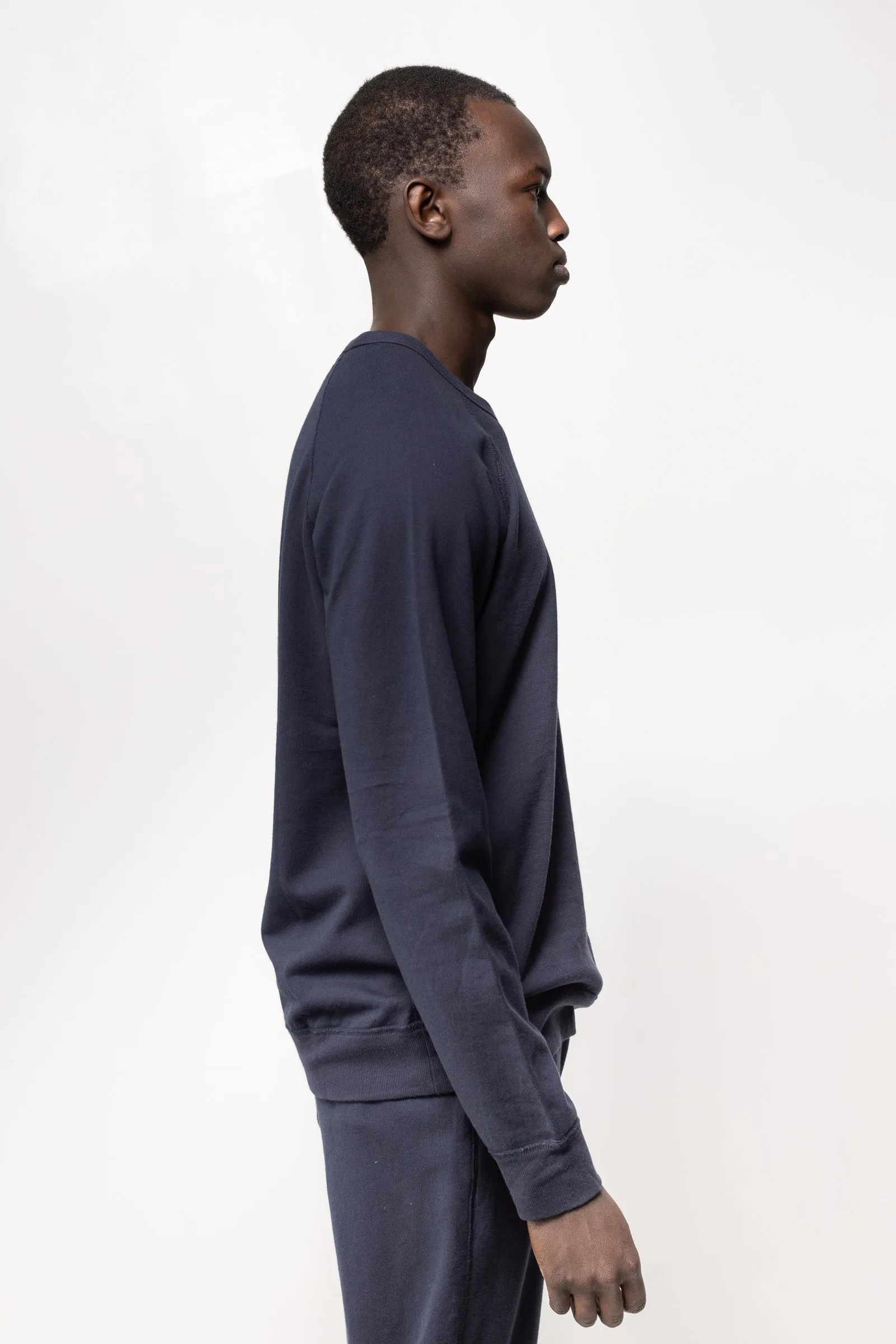 NS2117A-2 250g French Terry Long Sleeve Crew in Navy