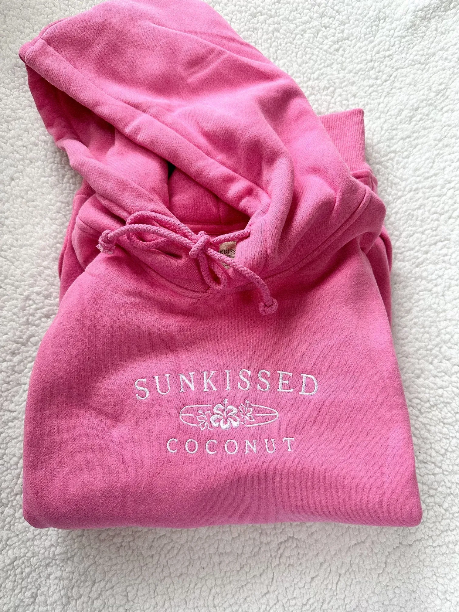 Olivia Taffy Pink Embroider Sunkissedcoconut Hoodie