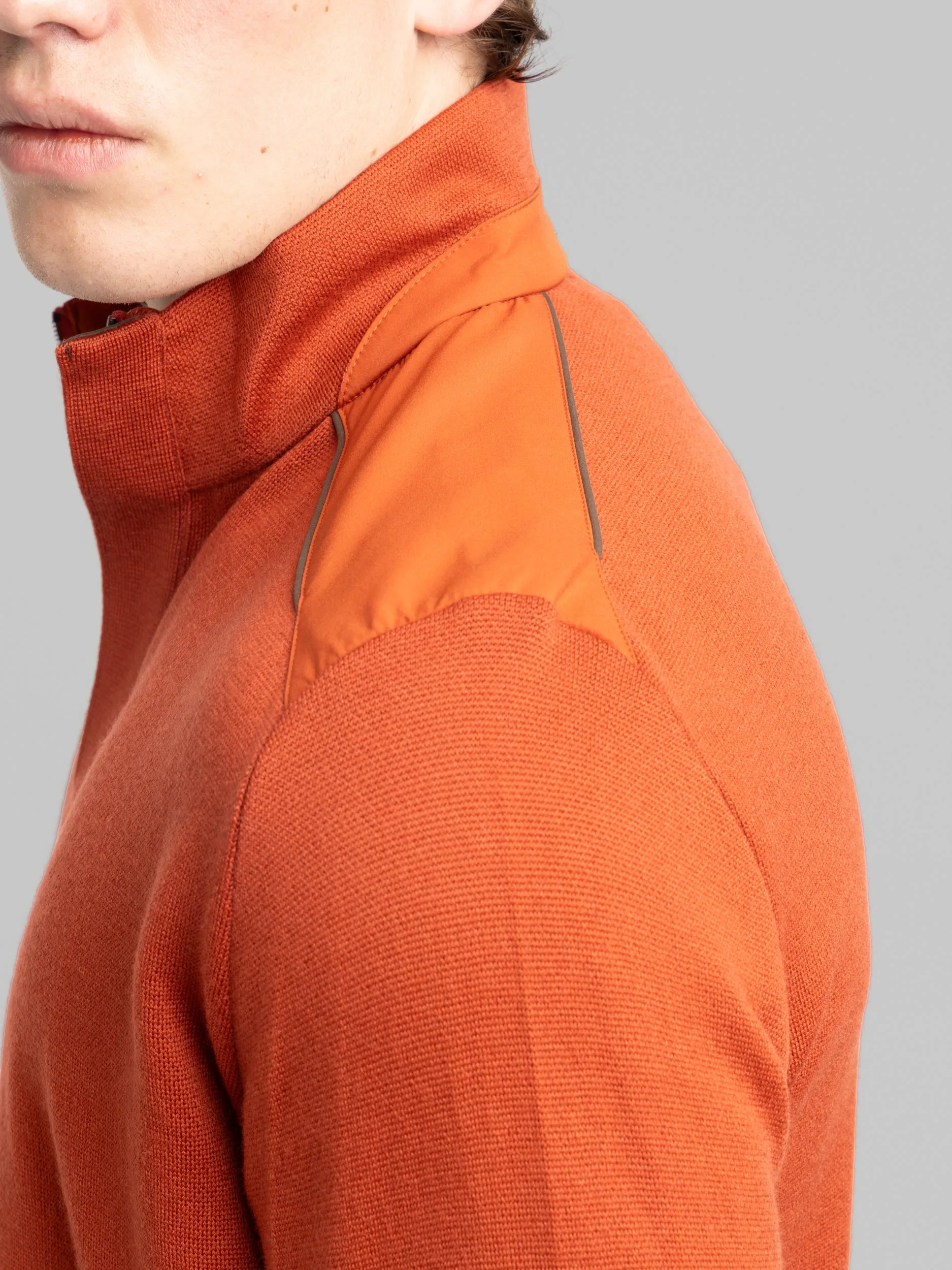 Orange Quarter Zip Knit