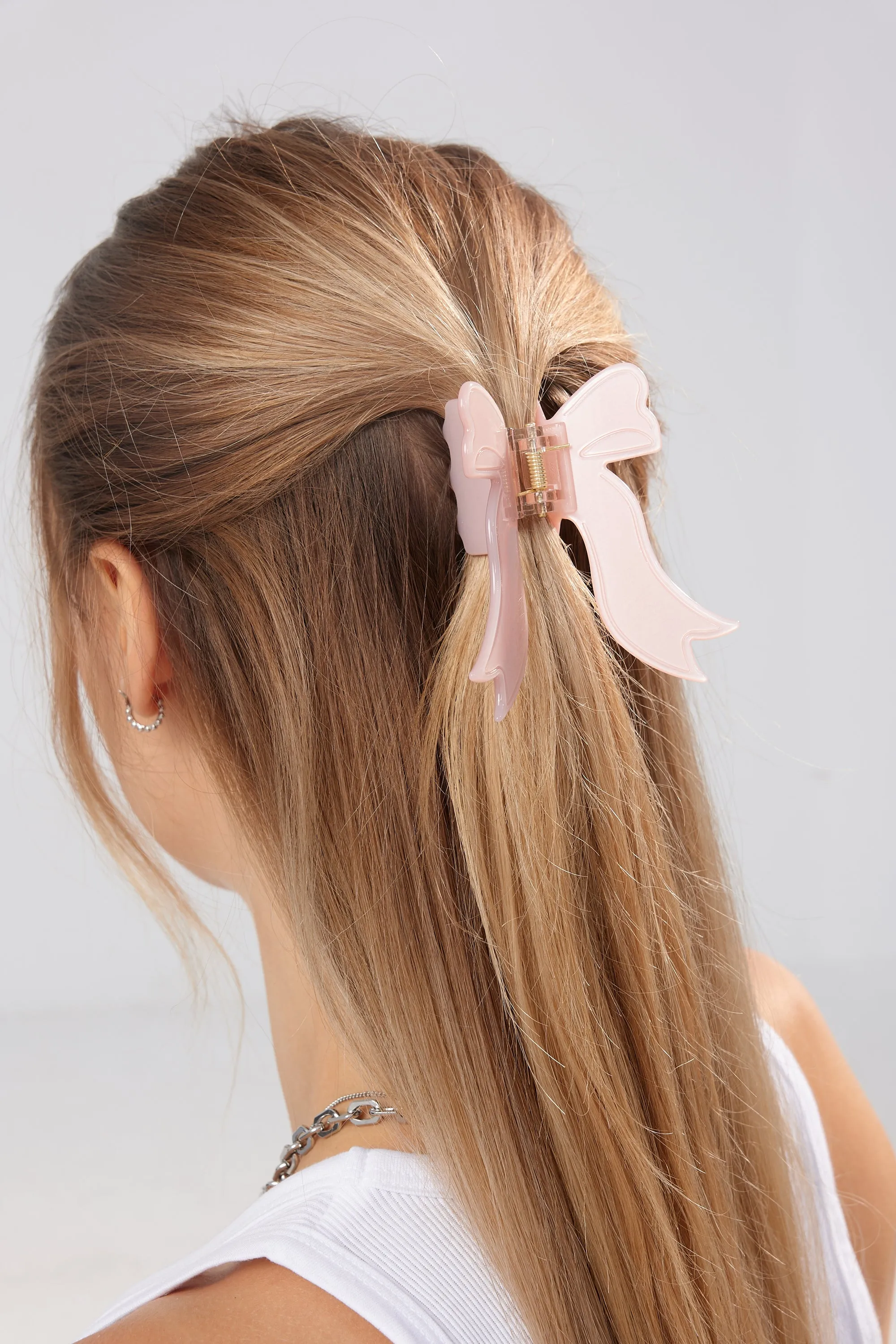 Pink Bow Claw Clip