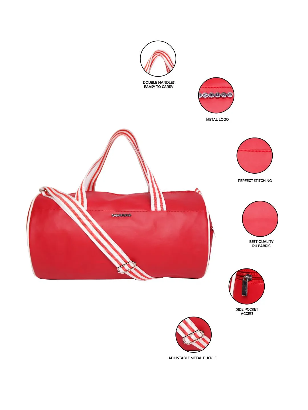 Pu Duffle Bag With  Webbing Shoulder Handle