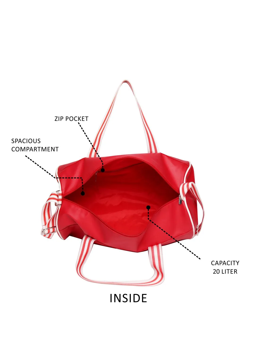 Pu Duffle Bag With  Webbing Shoulder Handle