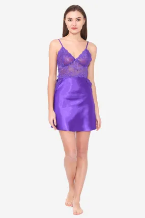 Purple Satin Baby Doll