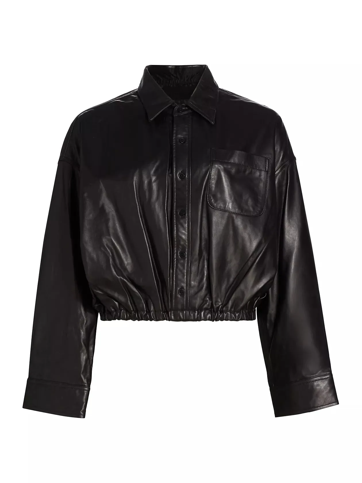 R13WR299R405A Crossover leather bubble shirt