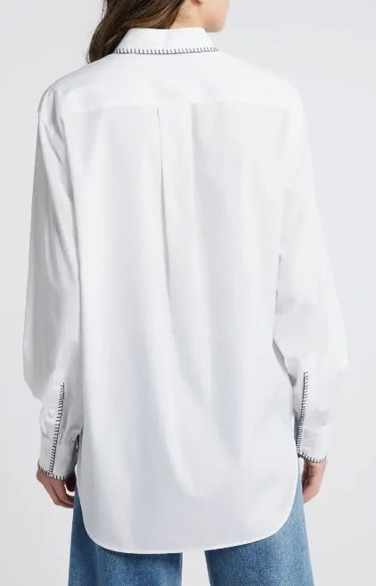 RAG & BONE MAXINE BLANKET STITCH SHIRT