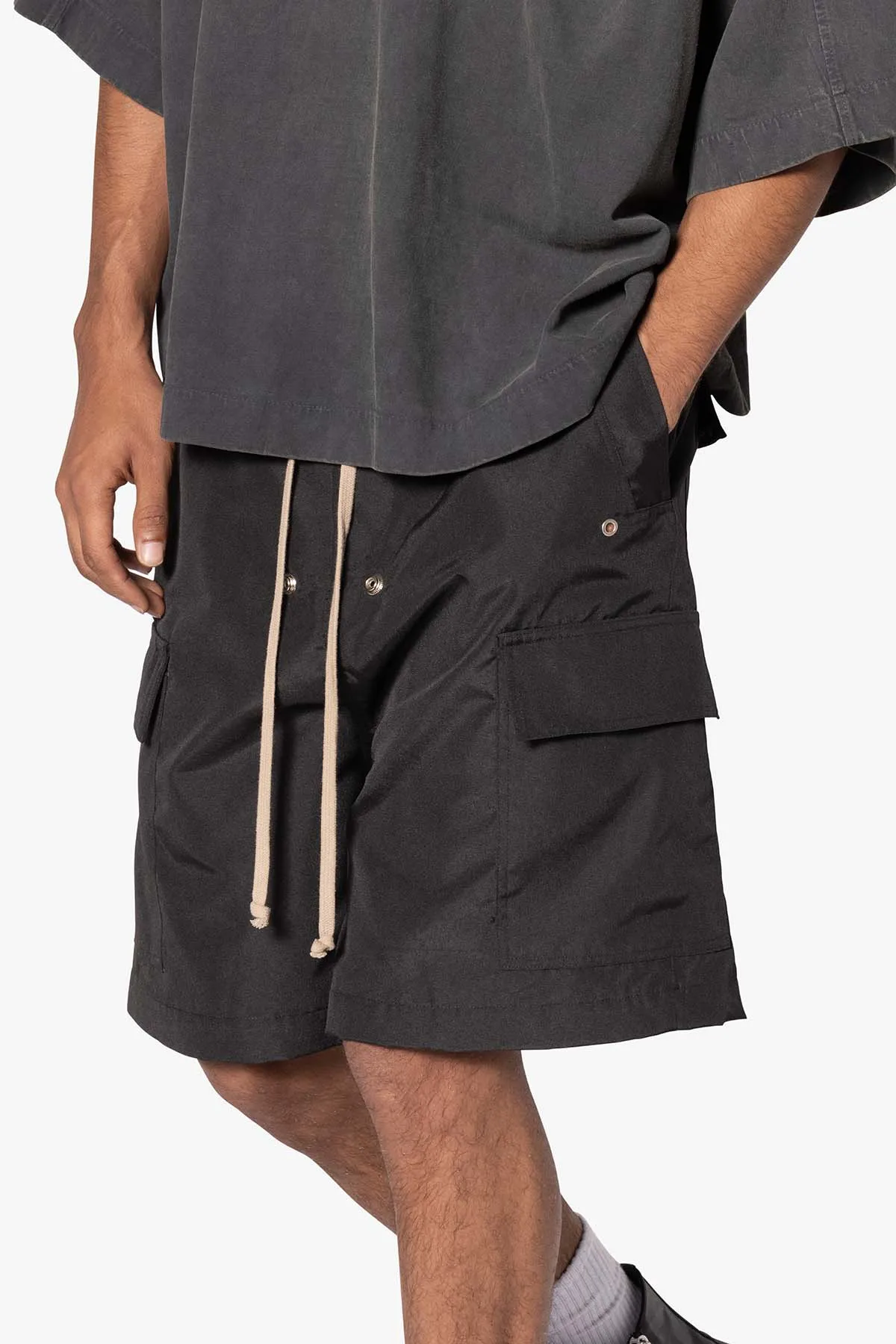 Rave Double Cargo Shorts - Black