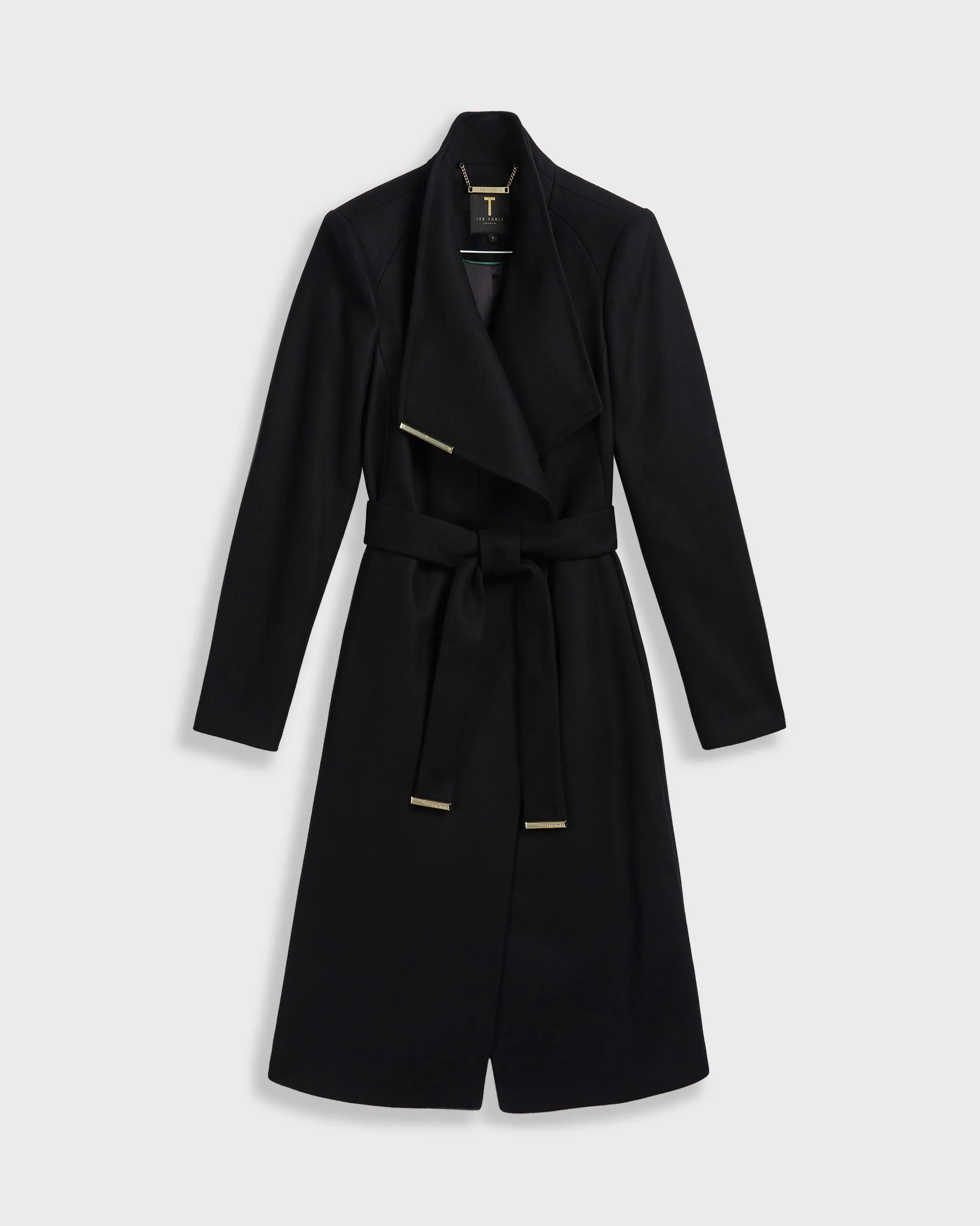 Rose Wool Wrap Coat Black