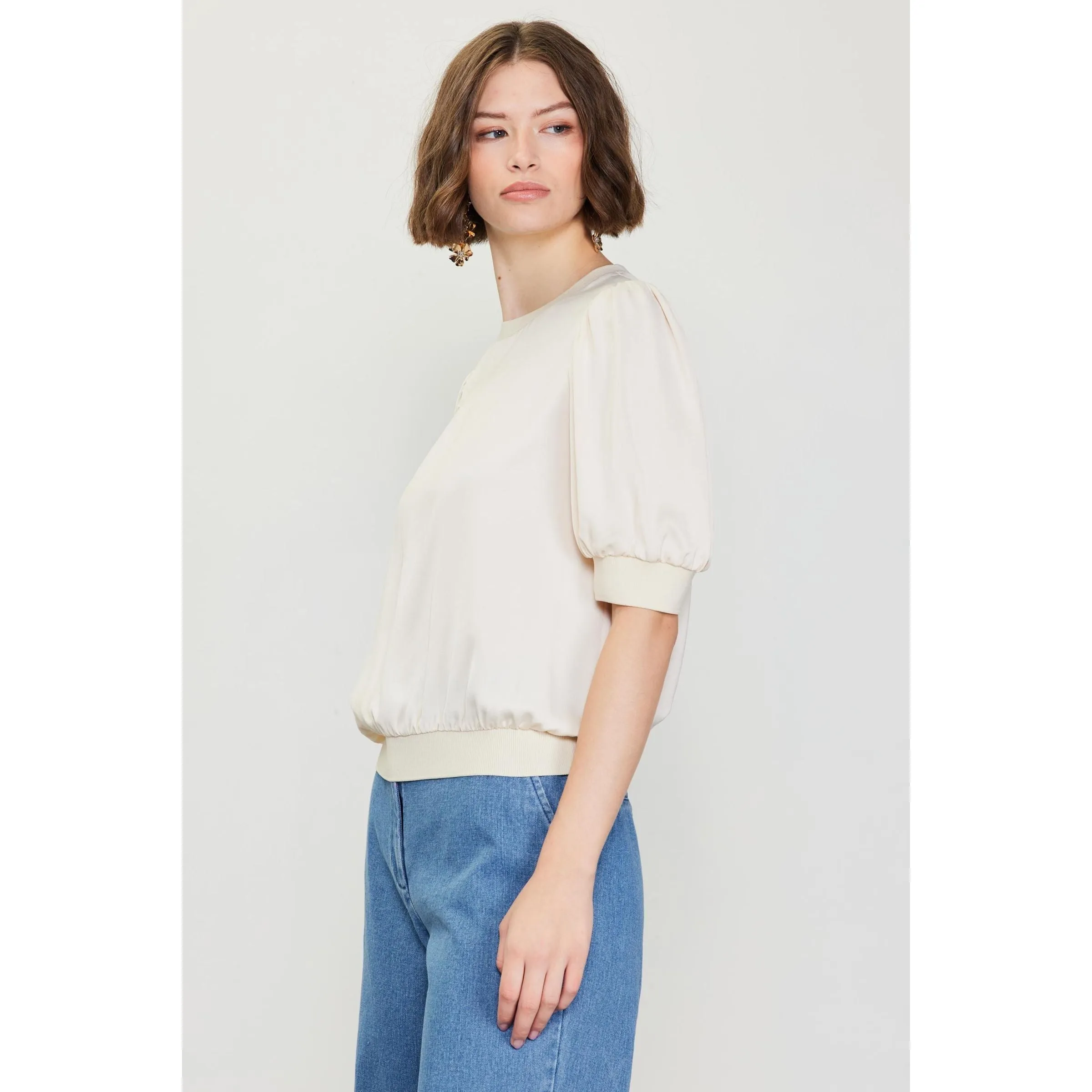 Scotty Bubble Sleeve Skies are Blue Top- SALE