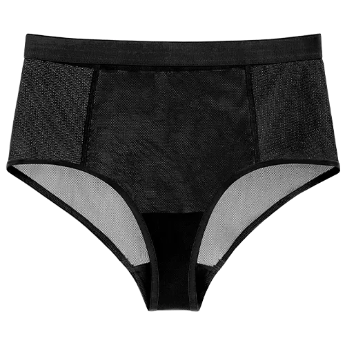 Sieve High-Waist Brief in Black