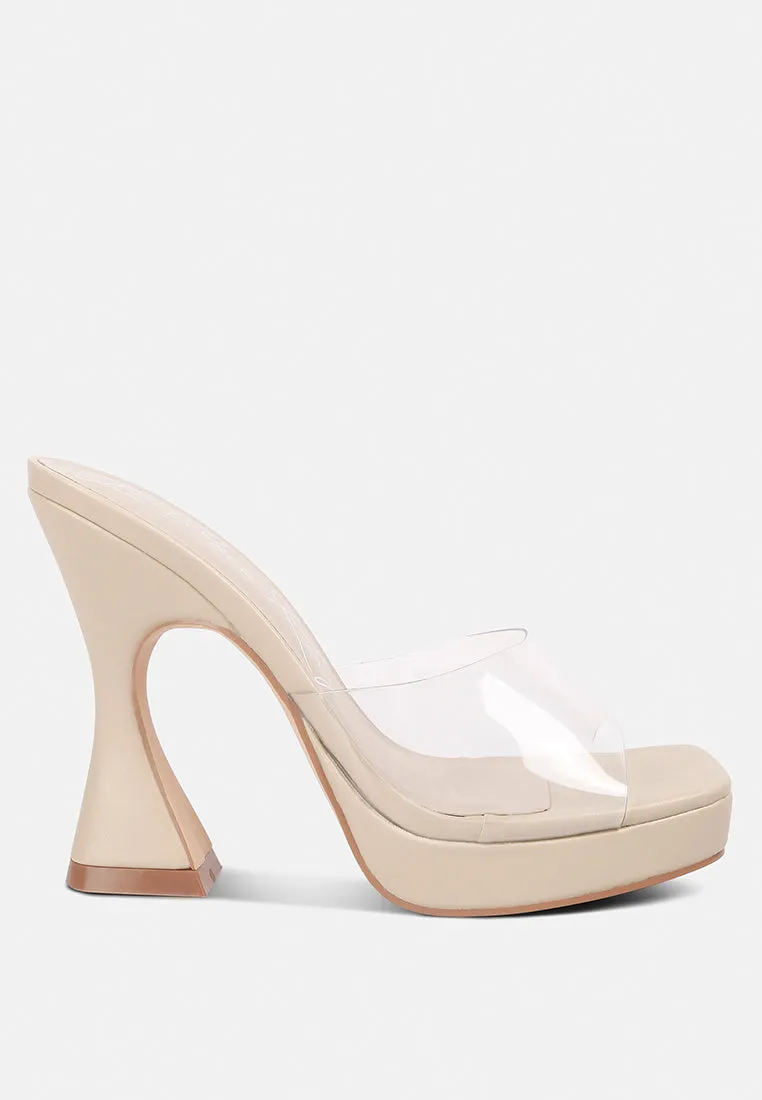 Skyhigh Clear Strap Block Heel Sandals By Ruw