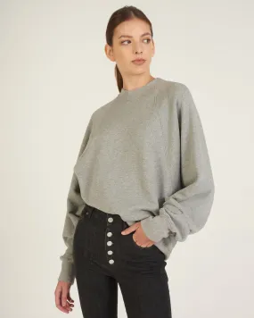 So Uptight Drop Raglan French Terry Sweatshirt in Heather Grey