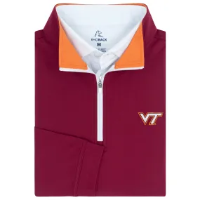 Solid Collegiate Q-Zip - Virginia Tech | Solid - Dark Maroon - VT - 1