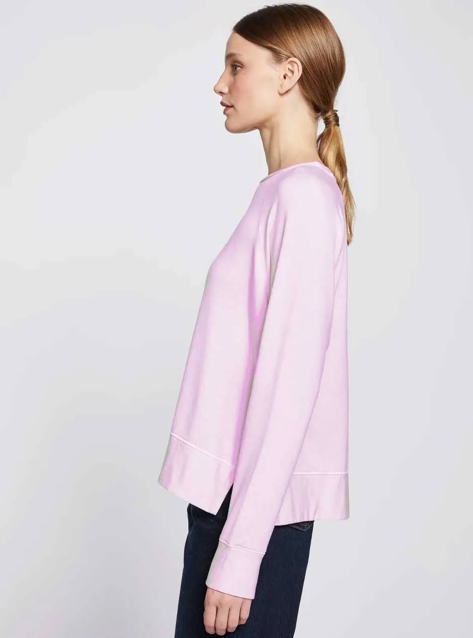 Stateside Women's Softest Fleece Raglan Side Slit Sweatshirt - Lipstick Pink