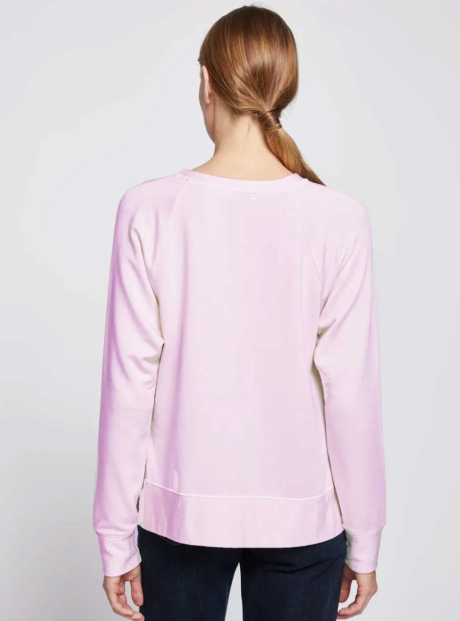 Stateside Women's Softest Fleece Raglan Side Slit Sweatshirt - Lipstick Pink