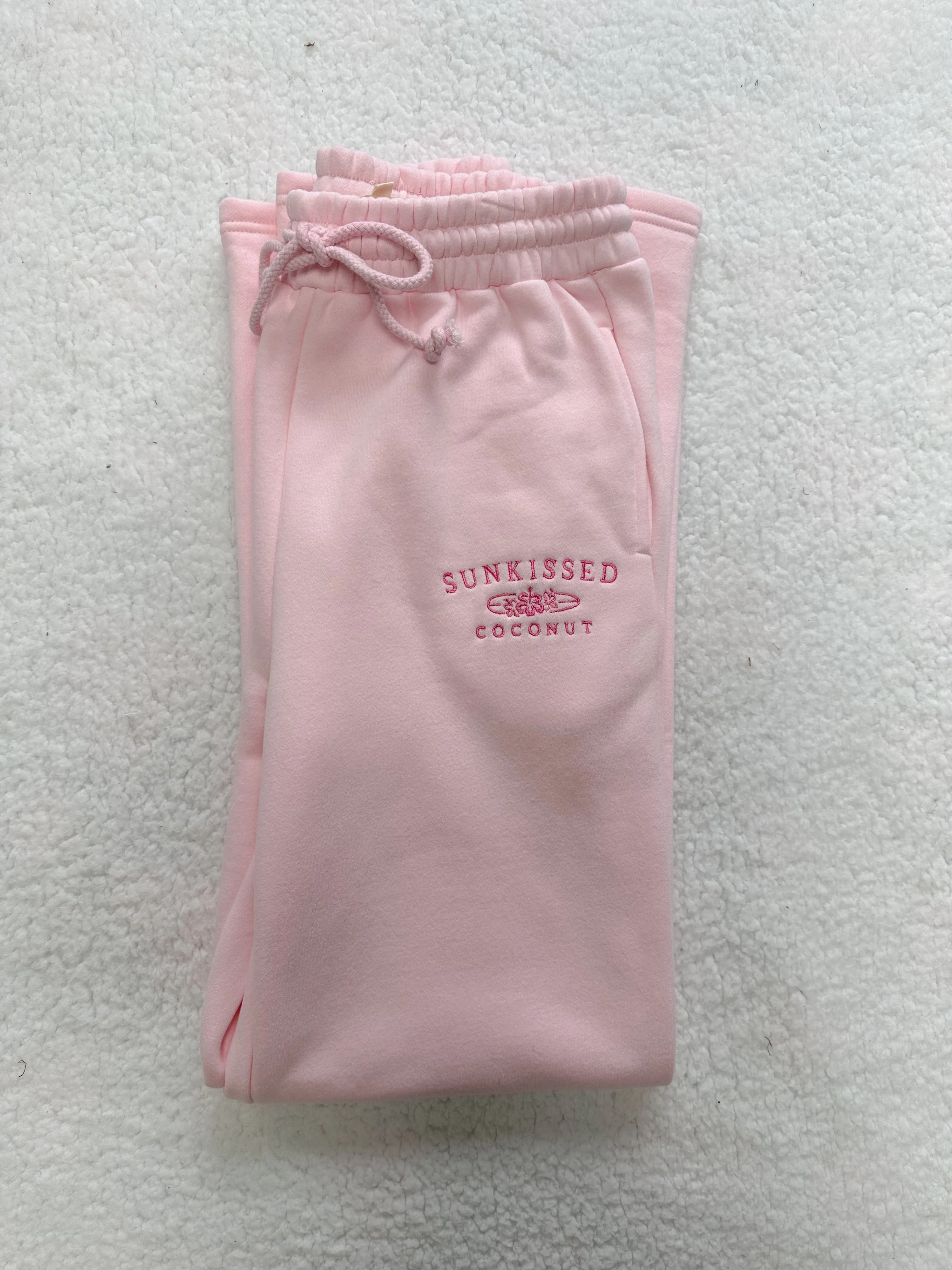 Tana Light Pink Embroider Sunkissedcoconut Sweatpants