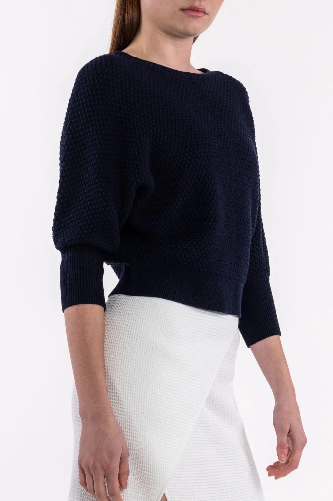 TEXTURED DOLMAN SLEEVE TOP