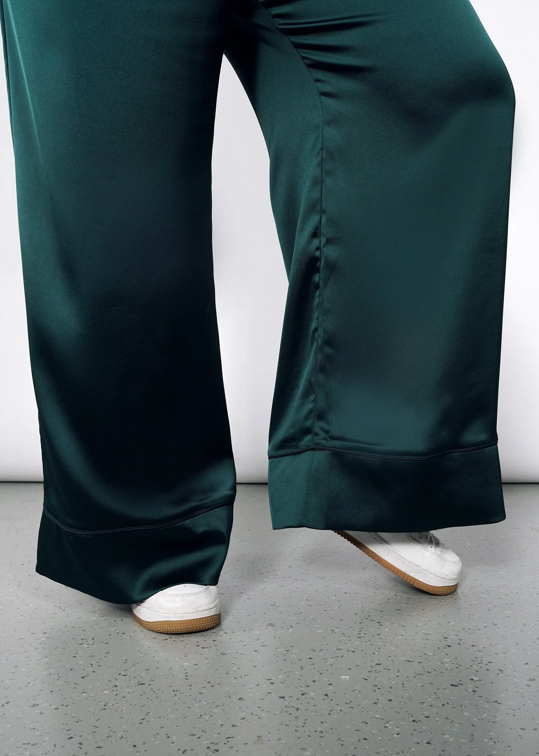 The Empower Satin Loose Leg Drawstring Pant