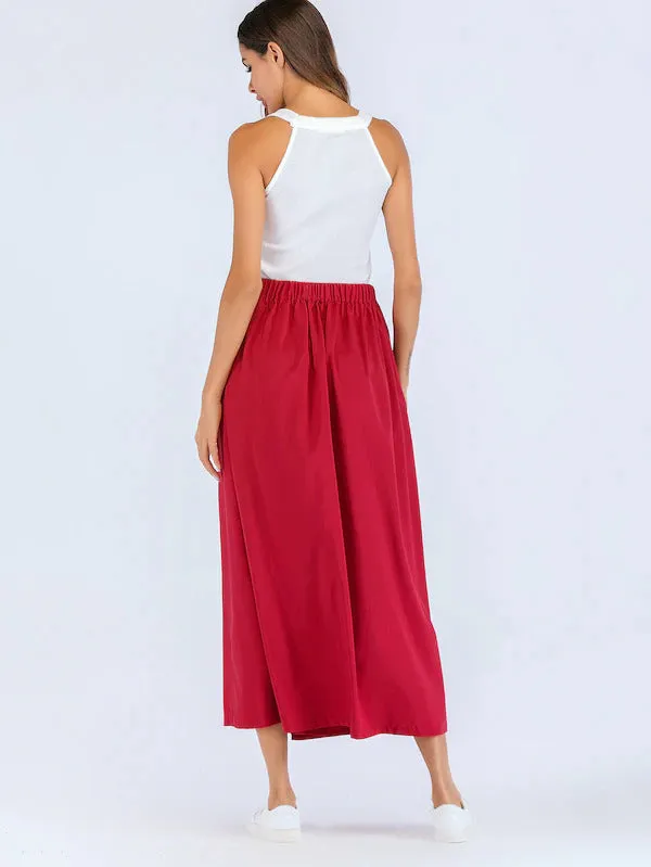 Tie Waist Button Down Skirt