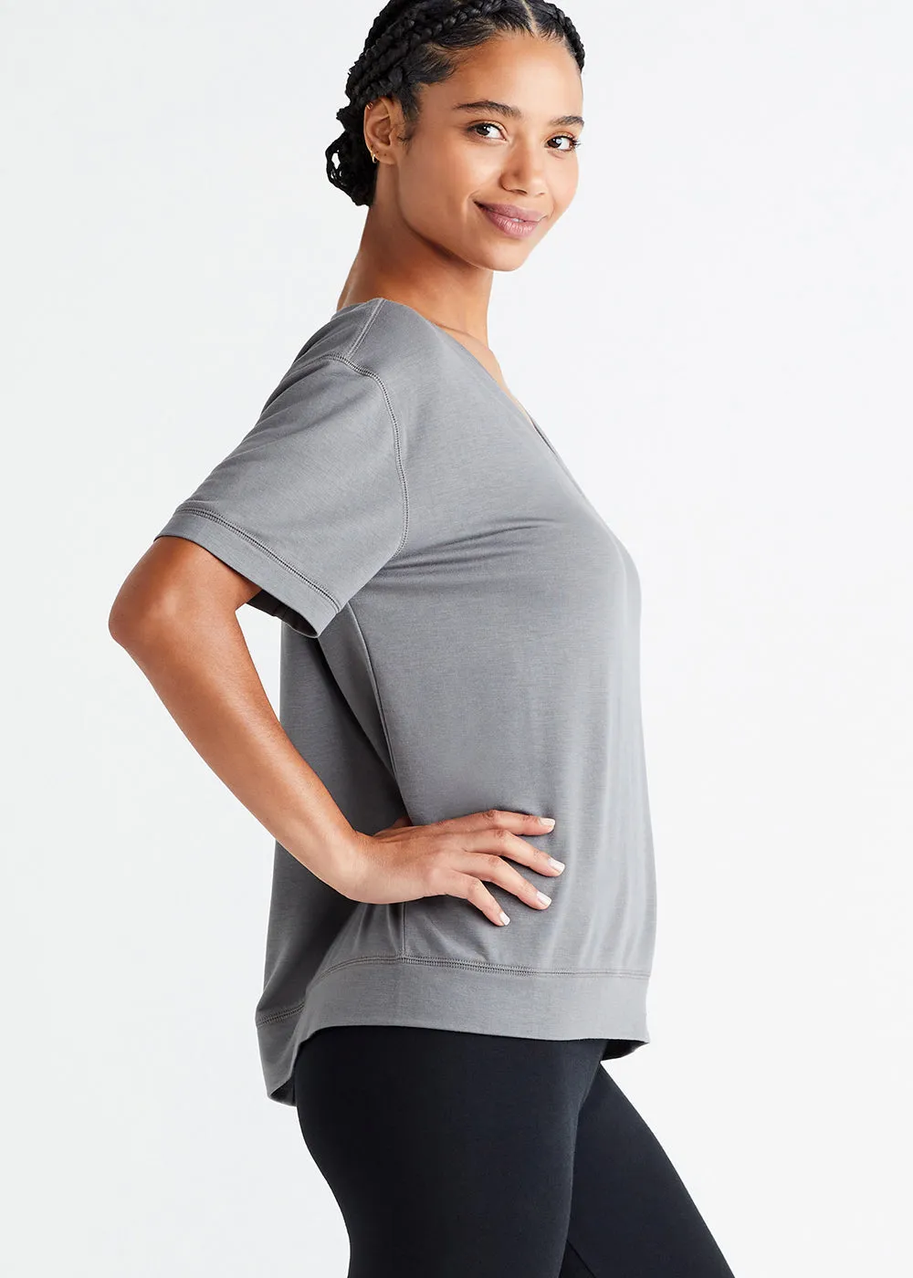 V-neck Lounge Tee - Baby French Terry