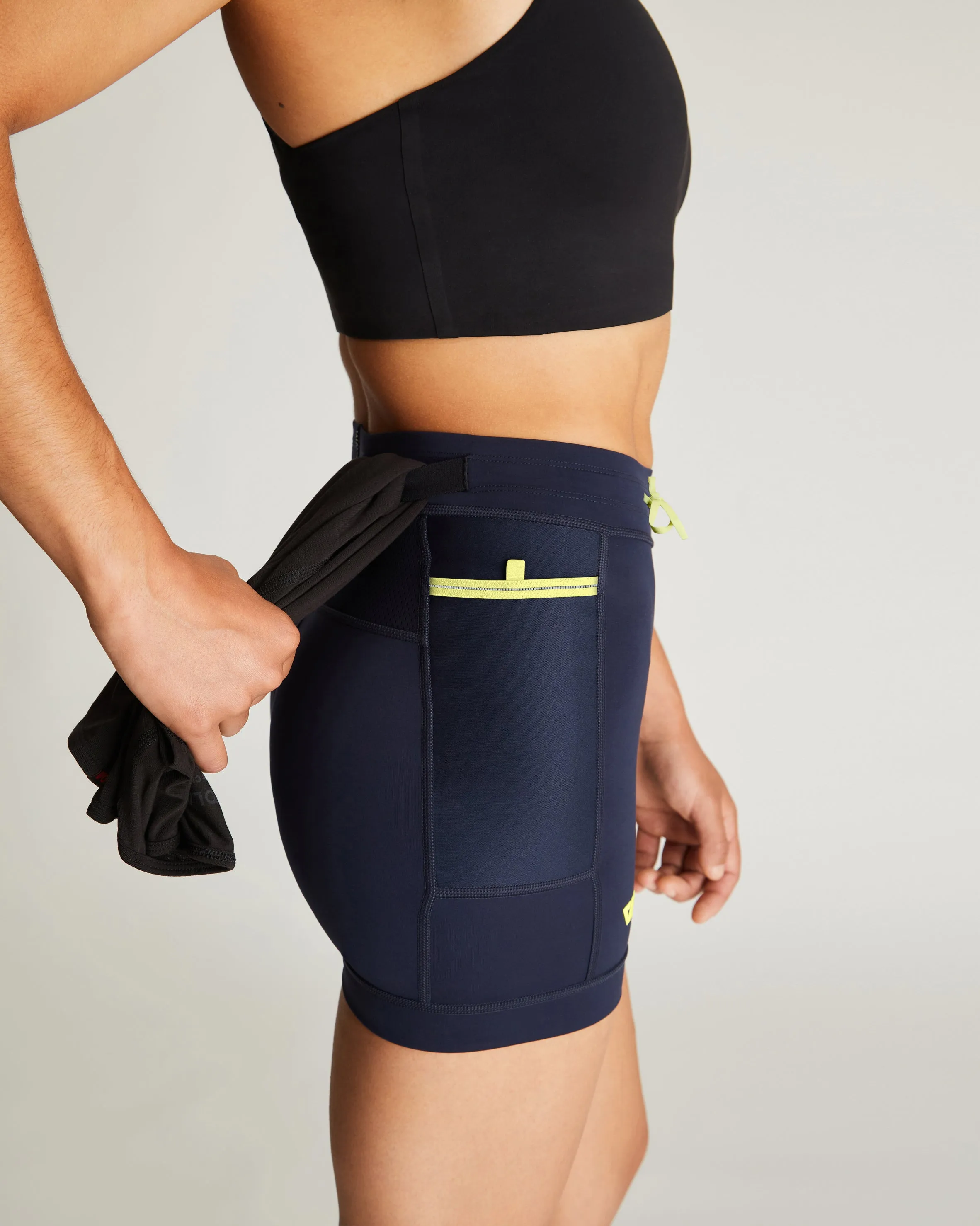 Women's Distance Half Tight in Navy w/ Lightning Bolt