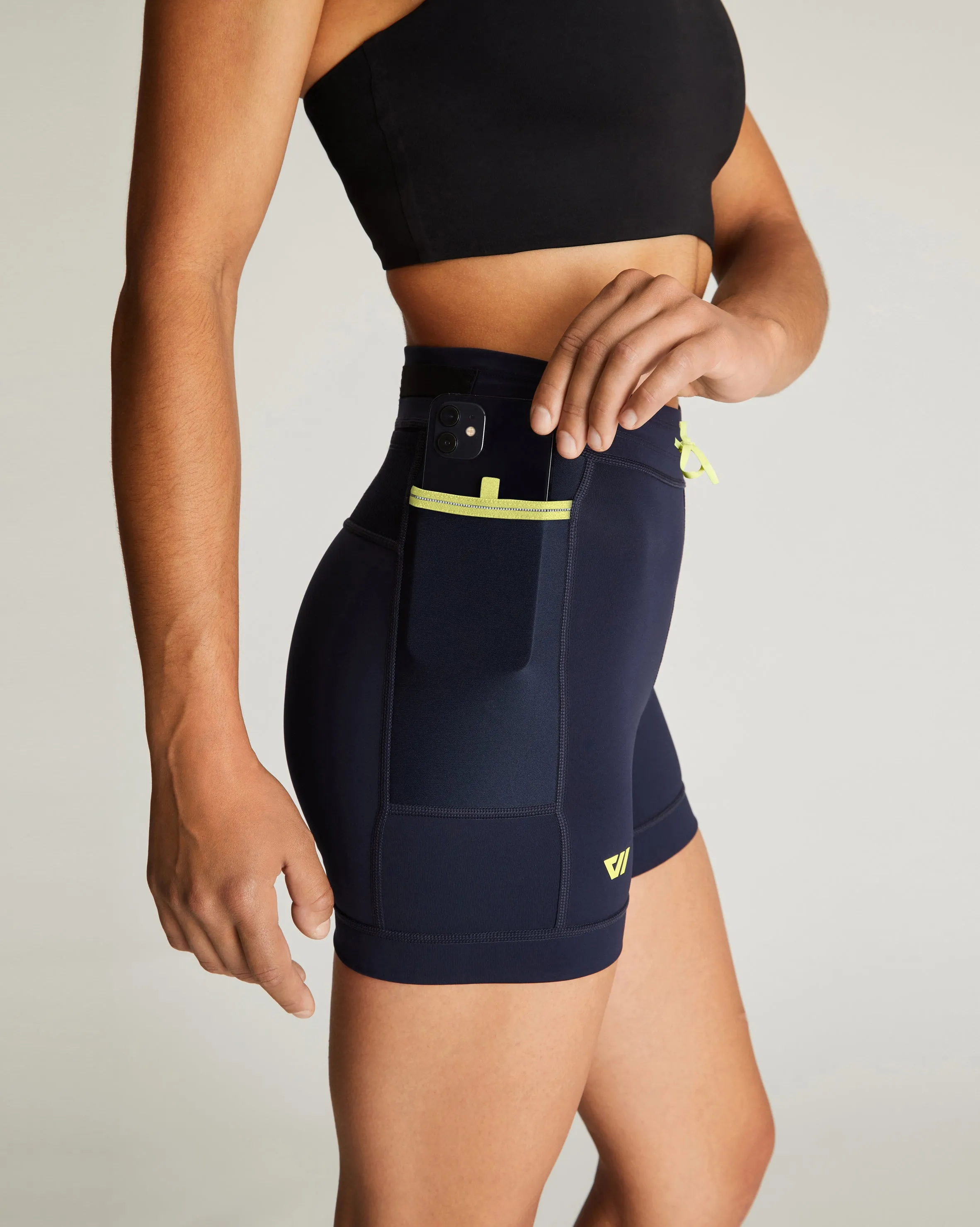 Women's Distance Half Tight in Navy w/ Lightning Bolt