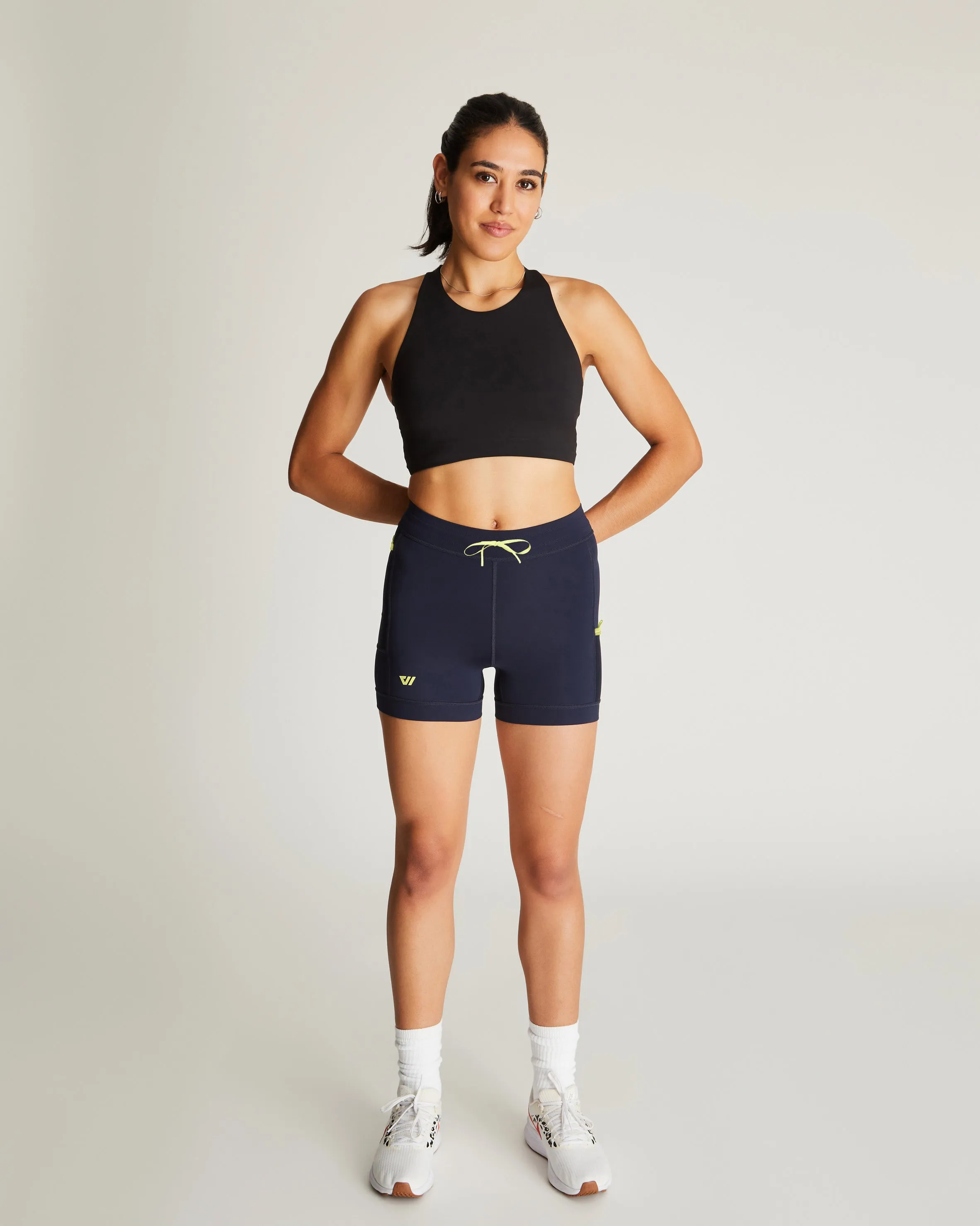 Women's Distance Half Tight in Navy w/ Lightning Bolt