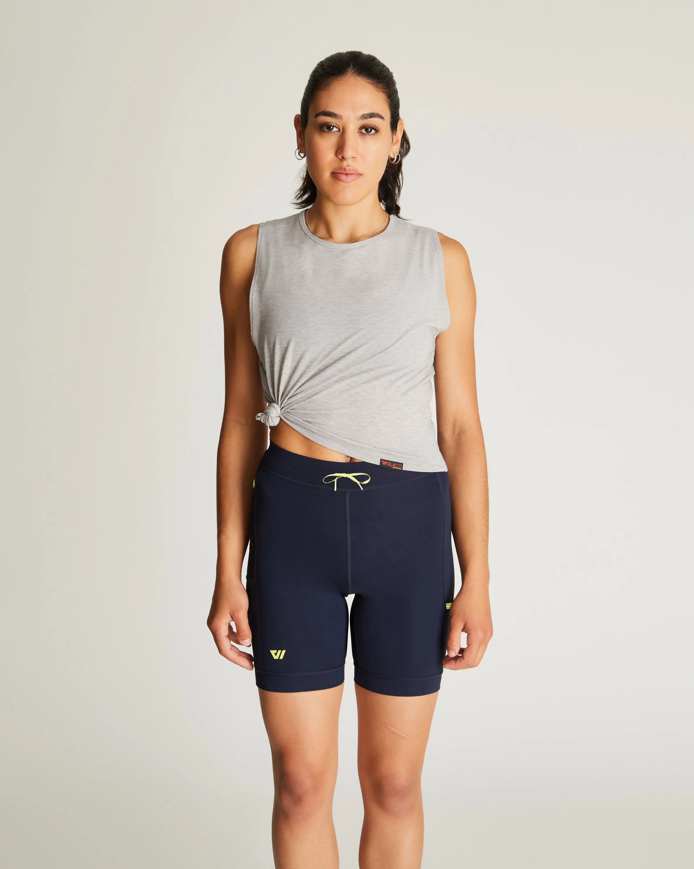 Women's Distance Half Tight in Navy w/ Lightning Bolt