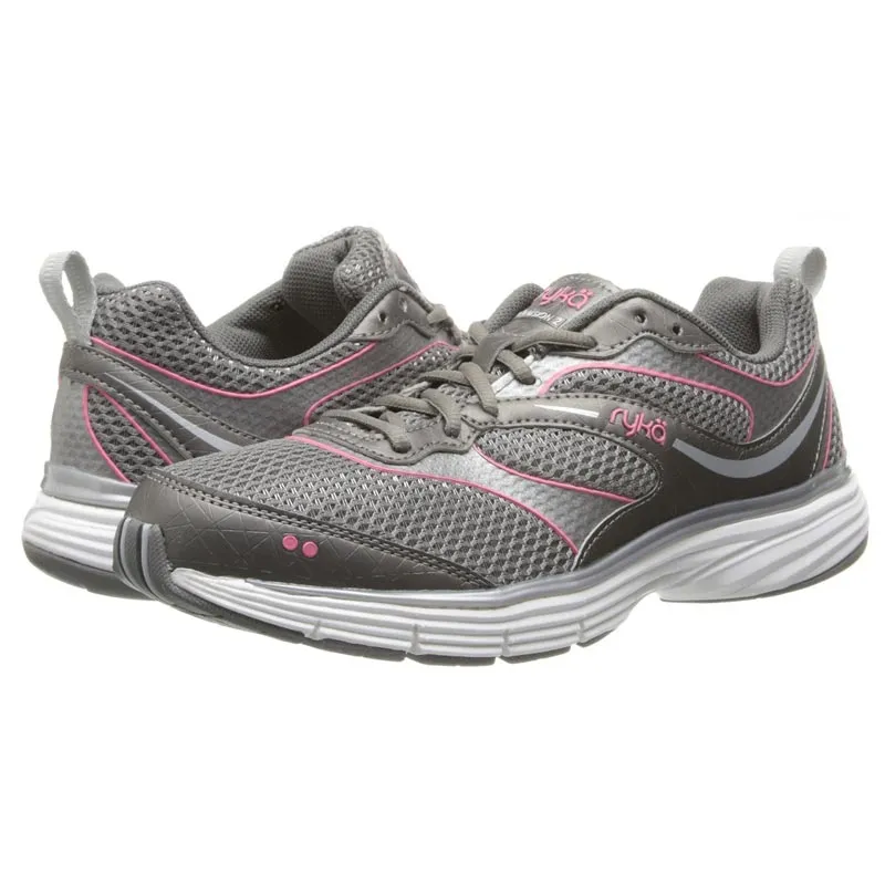 Women's Ryka Illusion 2 Running Trainers Grey-Pink